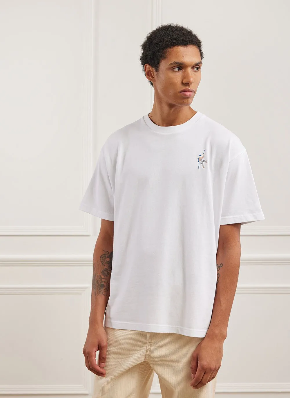 Climber Safety Matches Oversized T Shirt | Embroidered Organic Cotton | White sold by Percival product image thumbnail 3