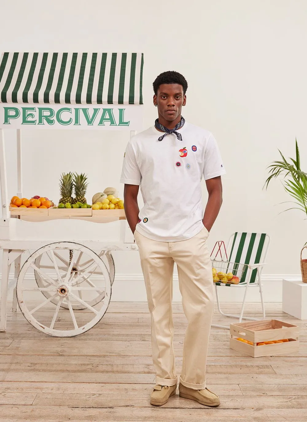 Perci-Post Stamps T Shirt | Champion and Percival | Ecru sold by Percival product image thumbnail 3