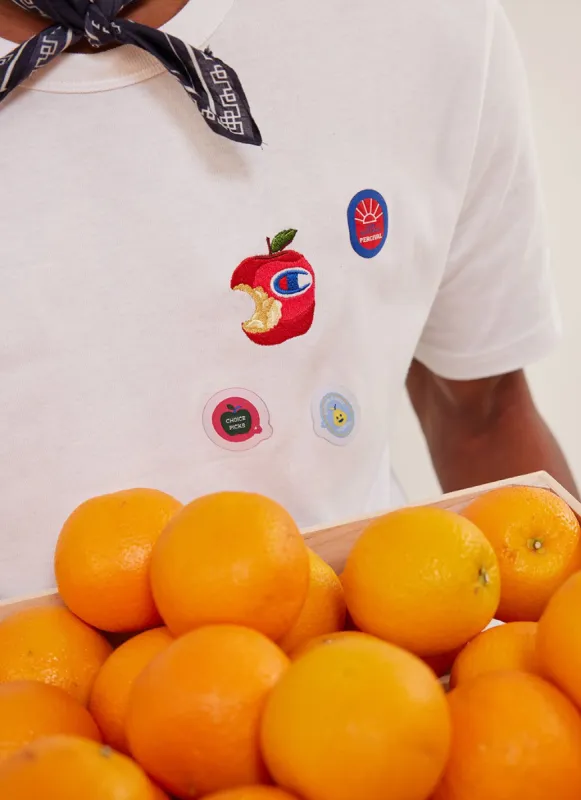 Perci-Post Stamps T Shirt | Champion and Percival | Ecru sold by Percival