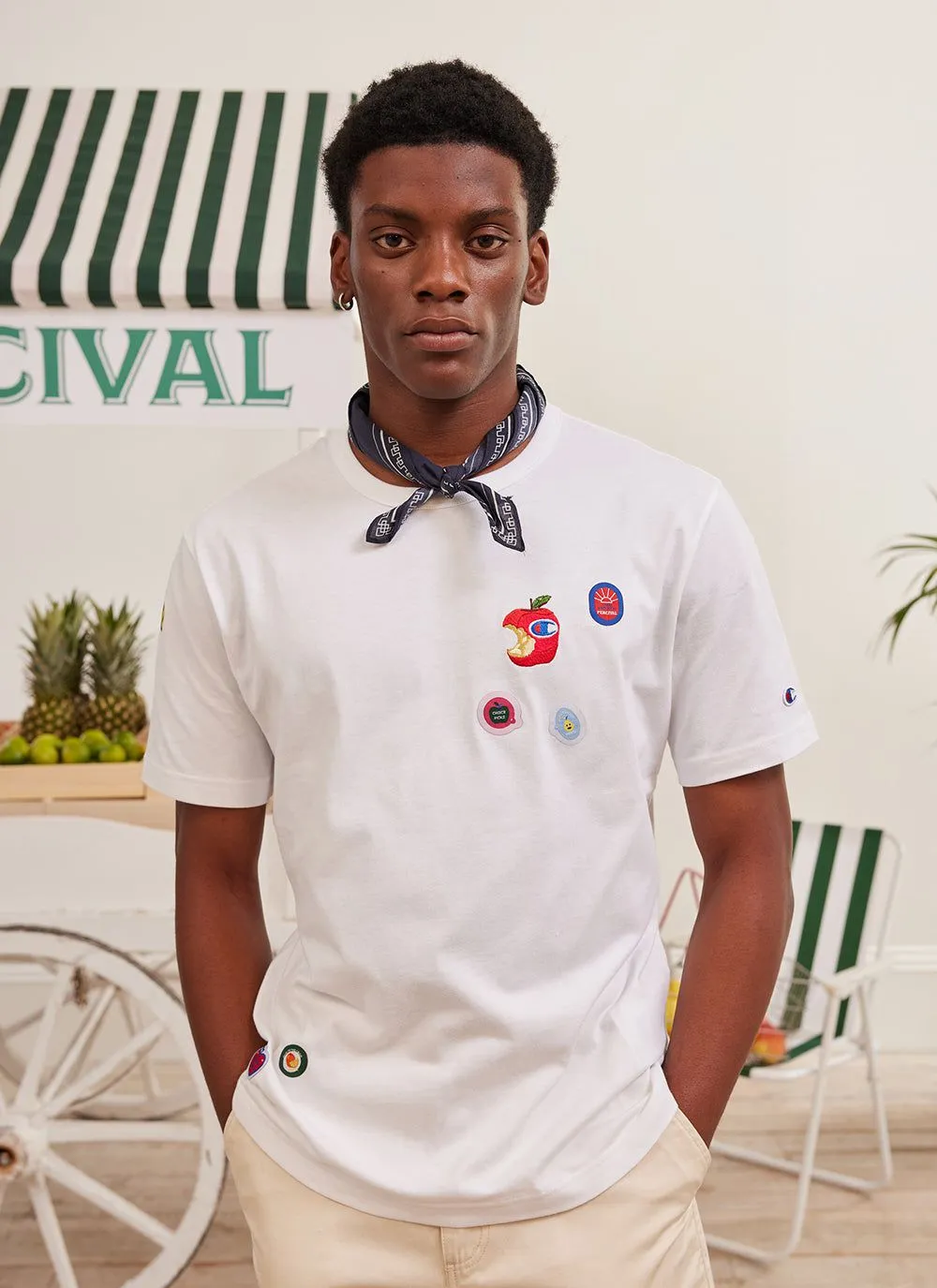 Perci-Post Stamps T Shirt | Champion and Percival | Ecru sold by Percival product image thumbnail 2