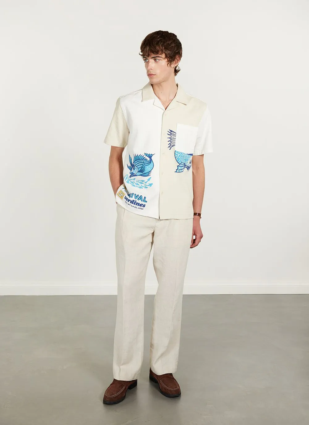 Depths of Mythos Tapestry Cuban Shirt | Cotton | Ecru sold by Percival product image thumbnail 5