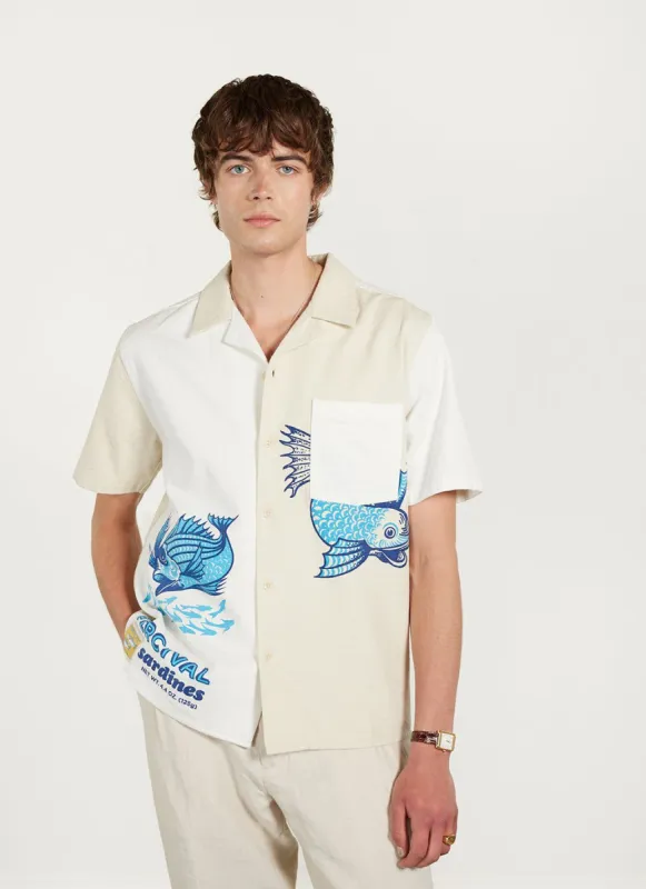Depths of Mythos Tapestry Cuban Shirt | Cotton | Ecru sold by Percival