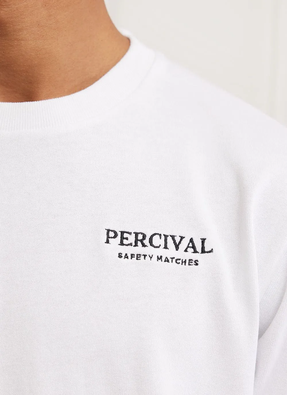 Climbers Long Sleeve T Shirt | Embroidered Organic Cotton | White sold by Percival product image thumbnail 4