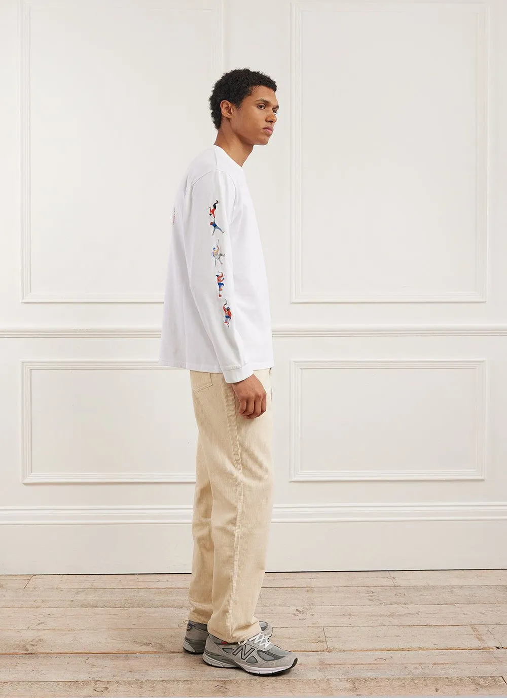 Climbers Long Sleeve T Shirt | Embroidered Organic Cotton | White sold by Percival product image thumbnail 2