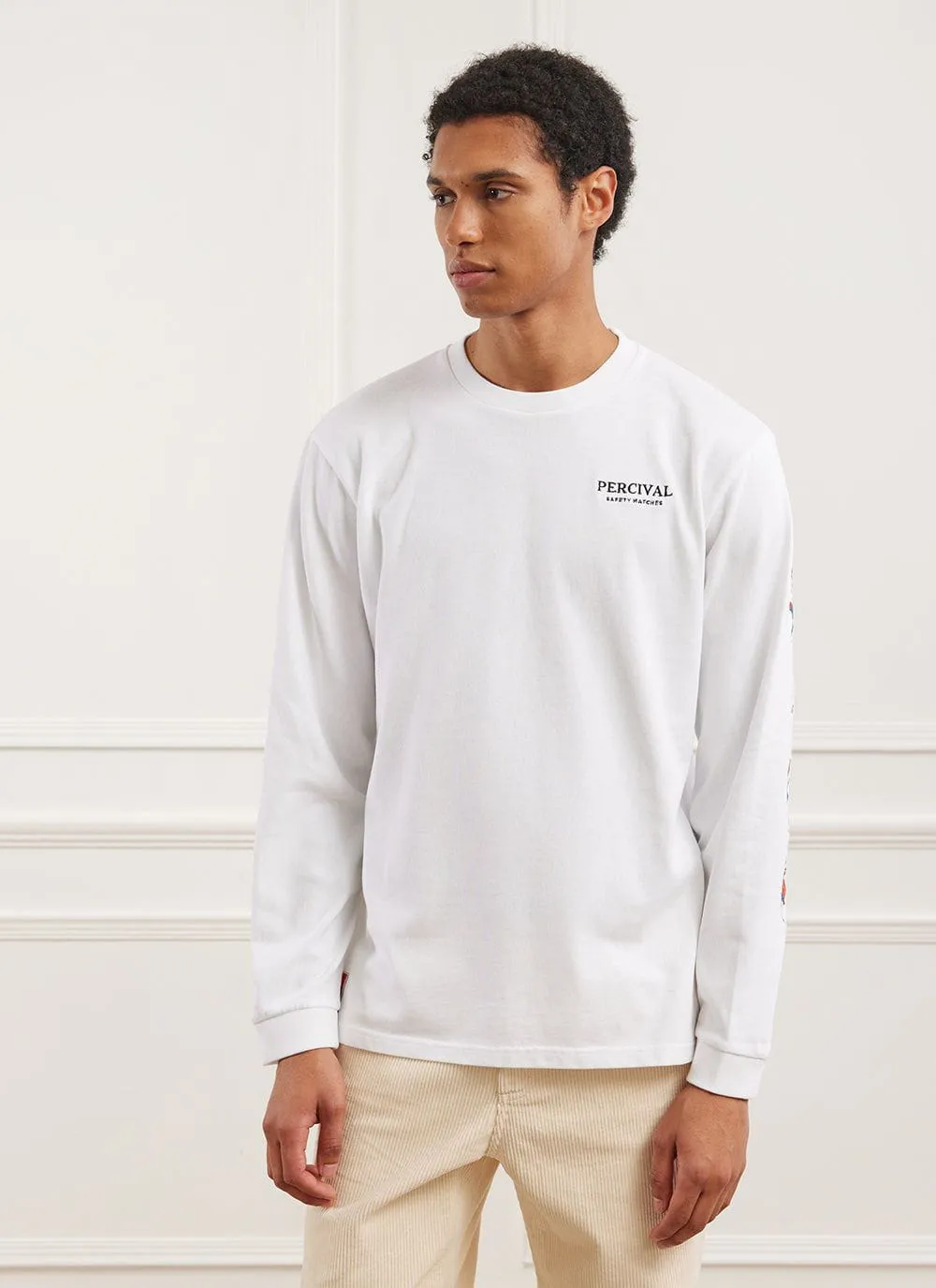 Climbers Long Sleeve T Shirt | Embroidered Organic Cotton | White sold by Percival product image thumbnail 5