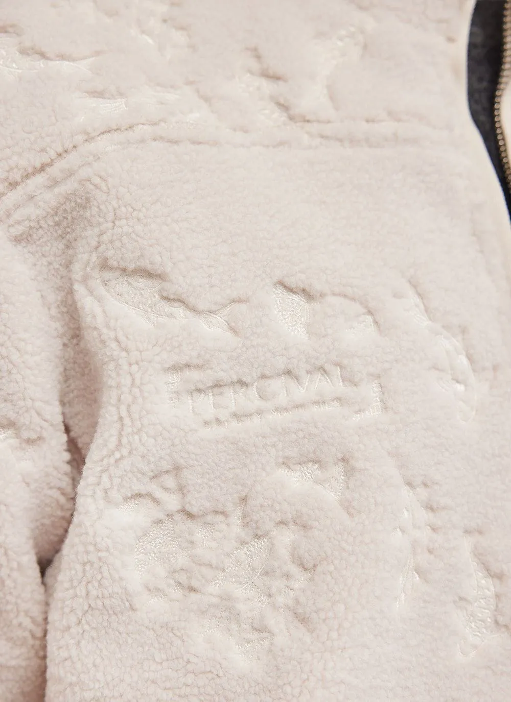 Embroidered Koi Fleece Jacket | Ecru sold by Percival product image thumbnail 3