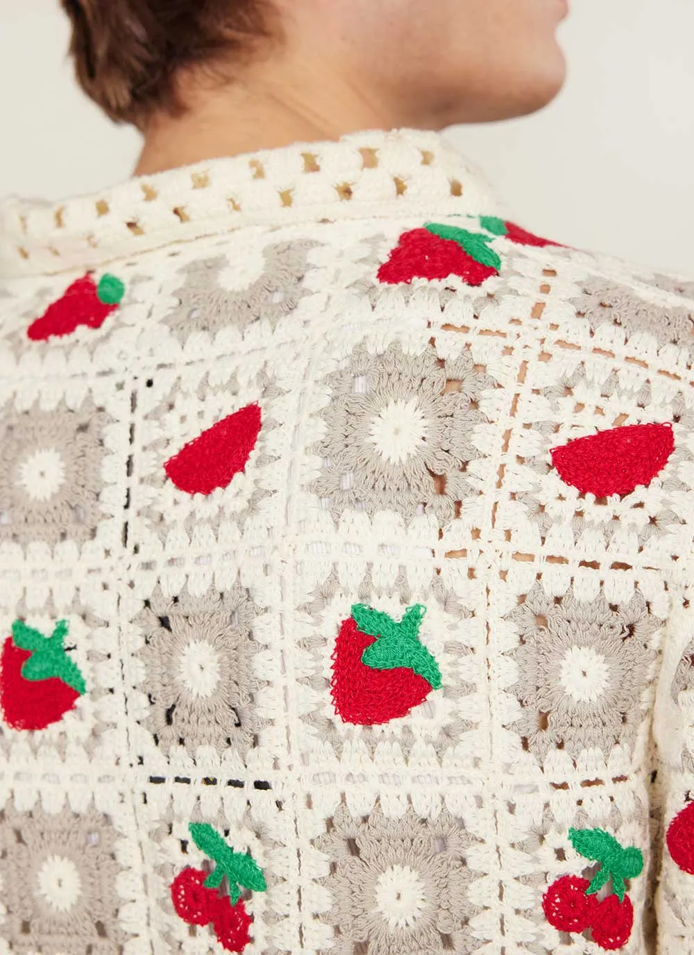 Fruit Crochet Shirt | Cotton | Ecru sold by Percival product image thumbnail 4