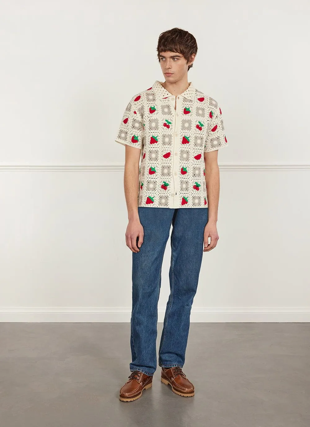 Fruit Crochet Shirt | Cotton | Ecru sold by Percival