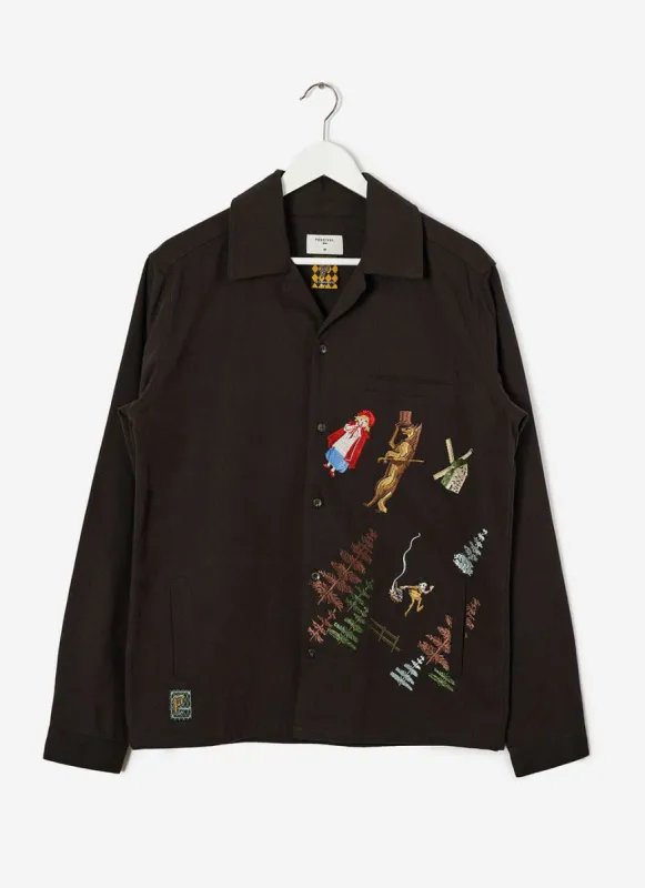 Perci & The Wolf Overshirt | Black sold by Percival