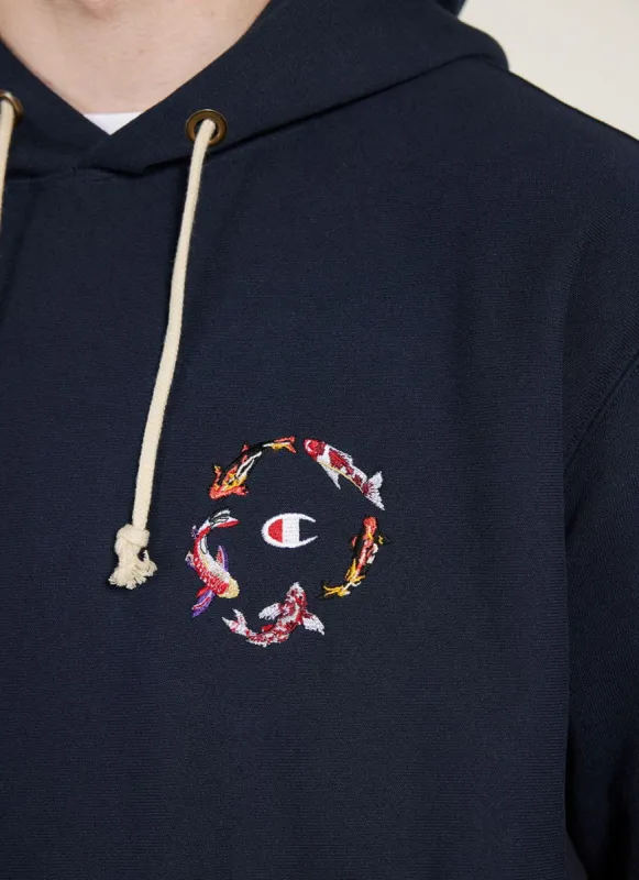 Koi Carp Hoodie | Champion and Percival | Navy sold by Percival