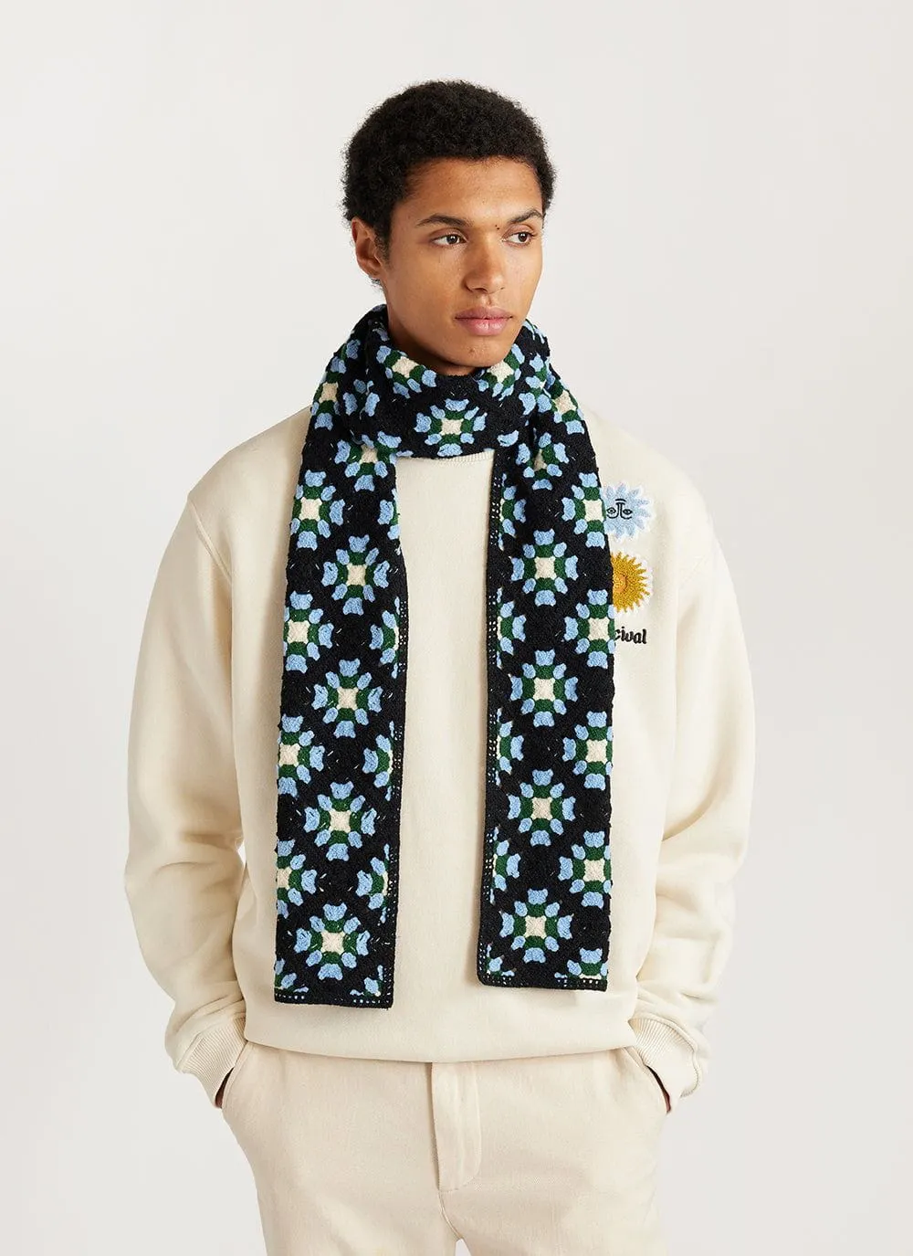 Crochet Scarf | Black sold by Percival