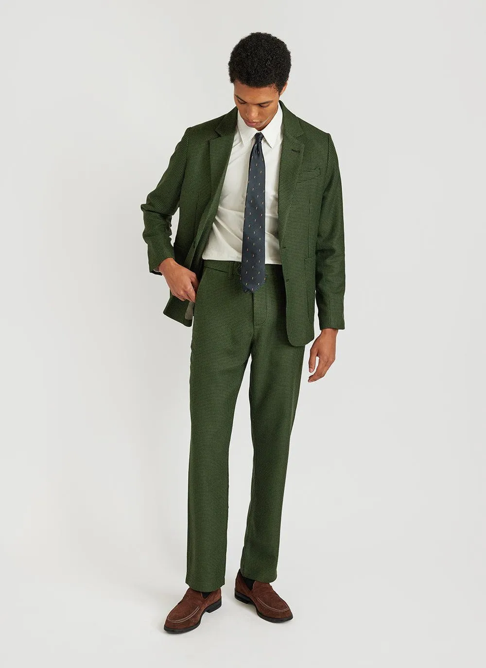 Houndstooth Tailored Blazer | Forest sold by Percival product image thumbnail 2