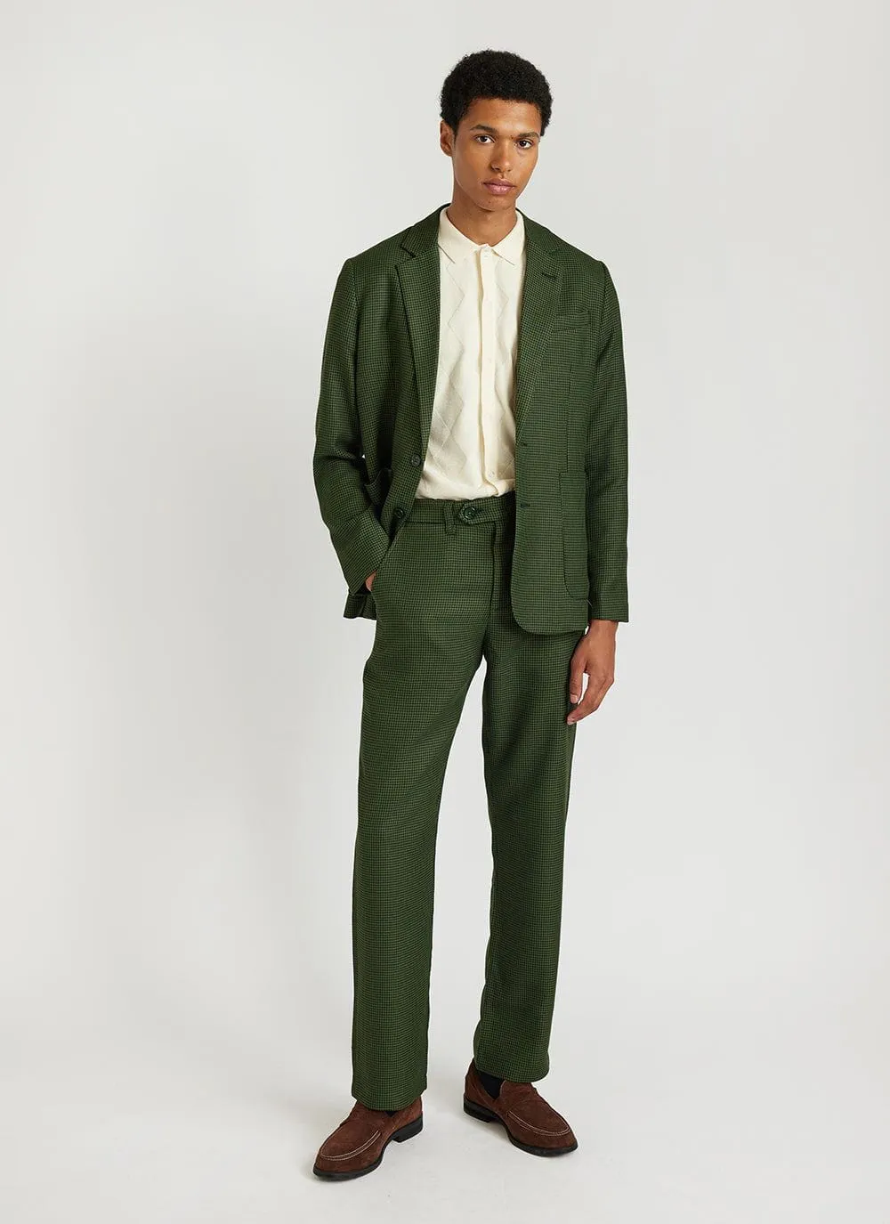 Houndstooth Tailored Blazer | Forest sold by Percival product image thumbnail 4