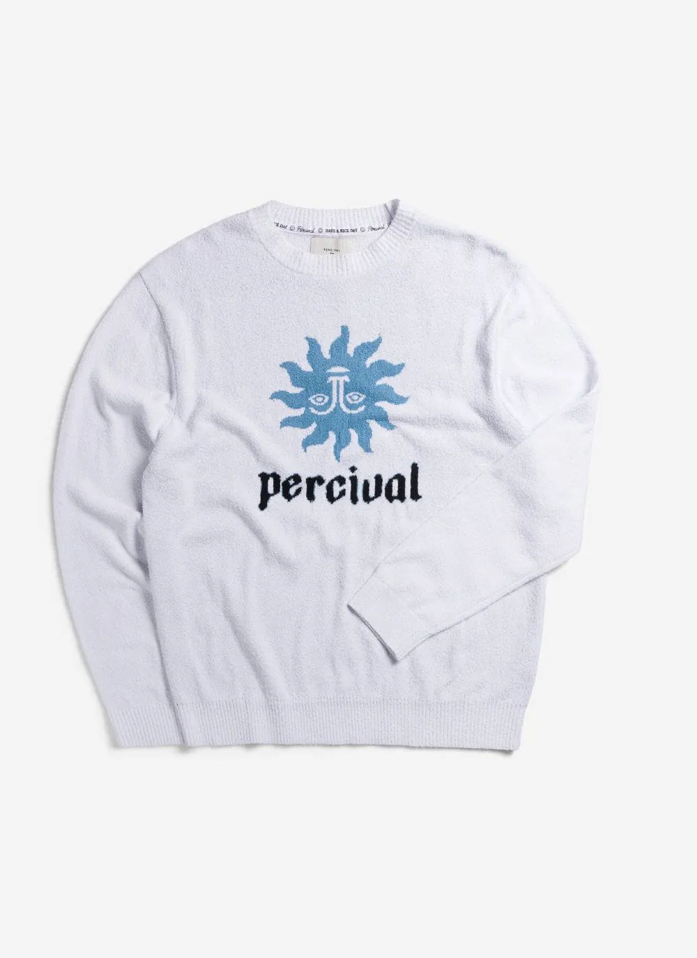 Solar Omen Crew Neck Jumper | Cotton | White sold by Percival product image thumbnail 5