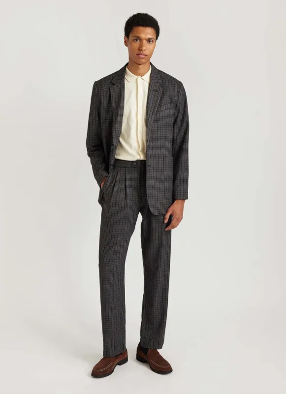 Mini Check Tailored Blazer | Grey sold by Percival