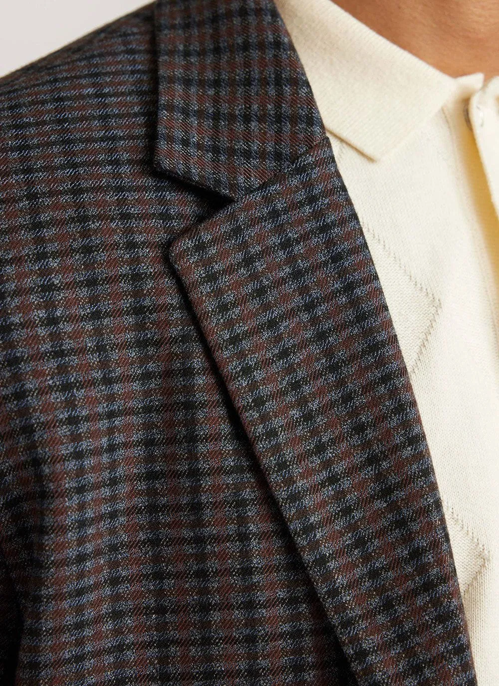 Mini Check Tailored Blazer | Grey sold by Percival product image thumbnail 4