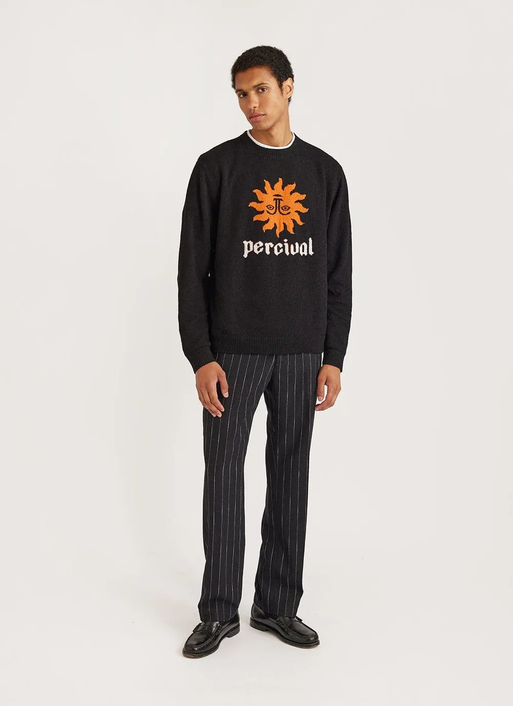 Solar Omen Crew Neck Jumper | Cotton | Black sold by Percival product image thumbnail 2