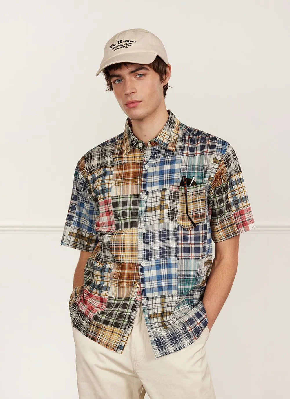 Boxy Clerk Shirt | Zinger Patchwork | Multi sold by Percival