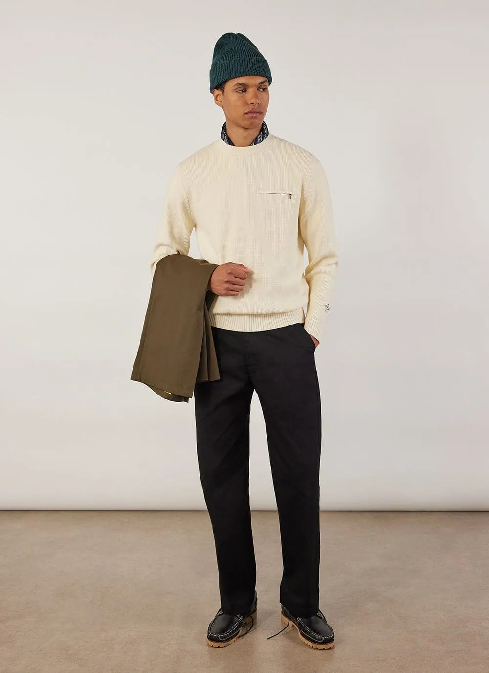 Tech Pique Auxiliary Crew Neck | Cotton | Ecru sold by Percival product image thumbnail 4