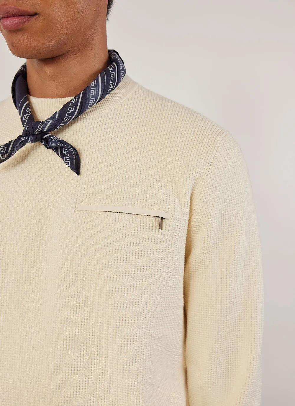 Tech Pique Auxiliary Crew Neck | Cotton | Ecru sold by Percival product image thumbnail 5