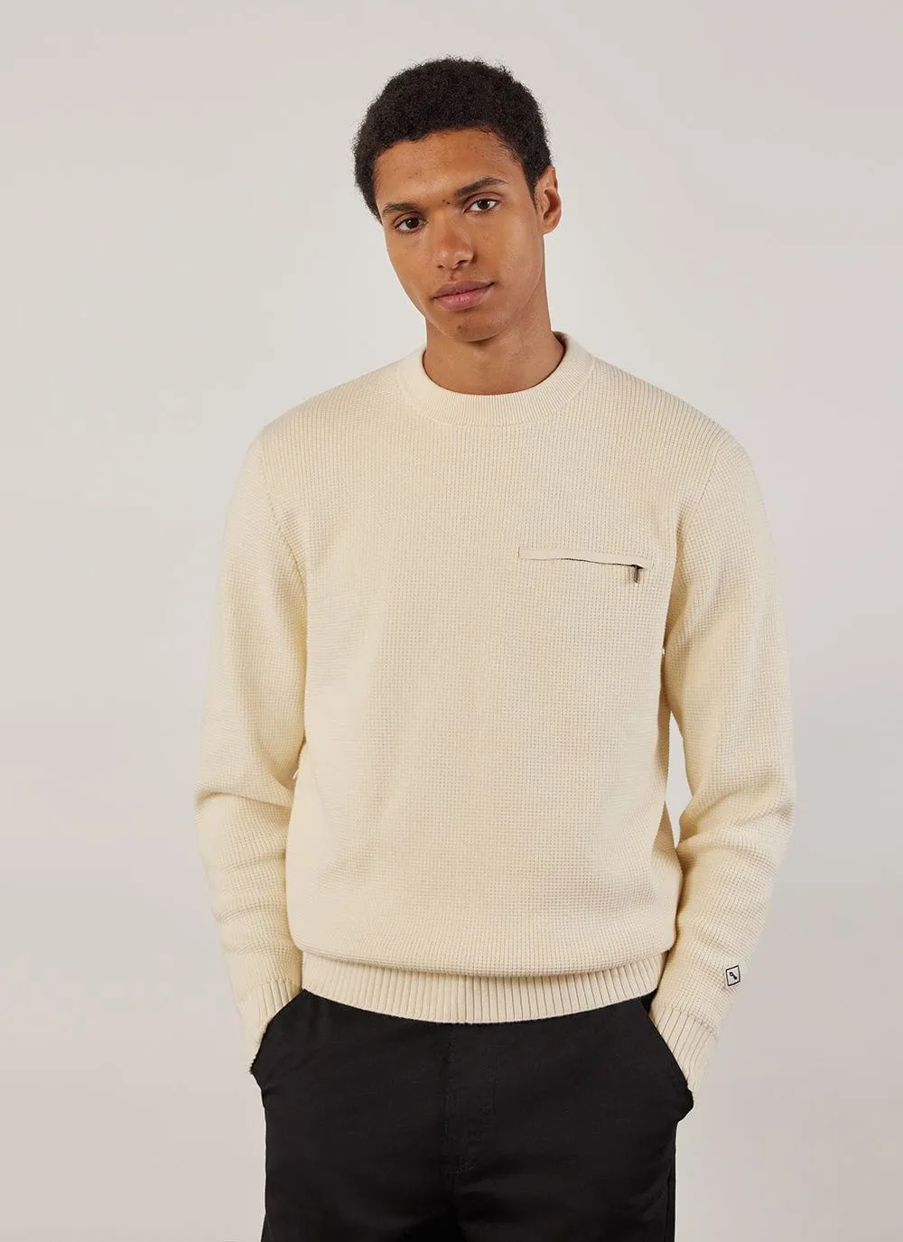 Tech Pique Auxiliary Crew Neck | Cotton | Ecru sold by Percival product image thumbnail 2