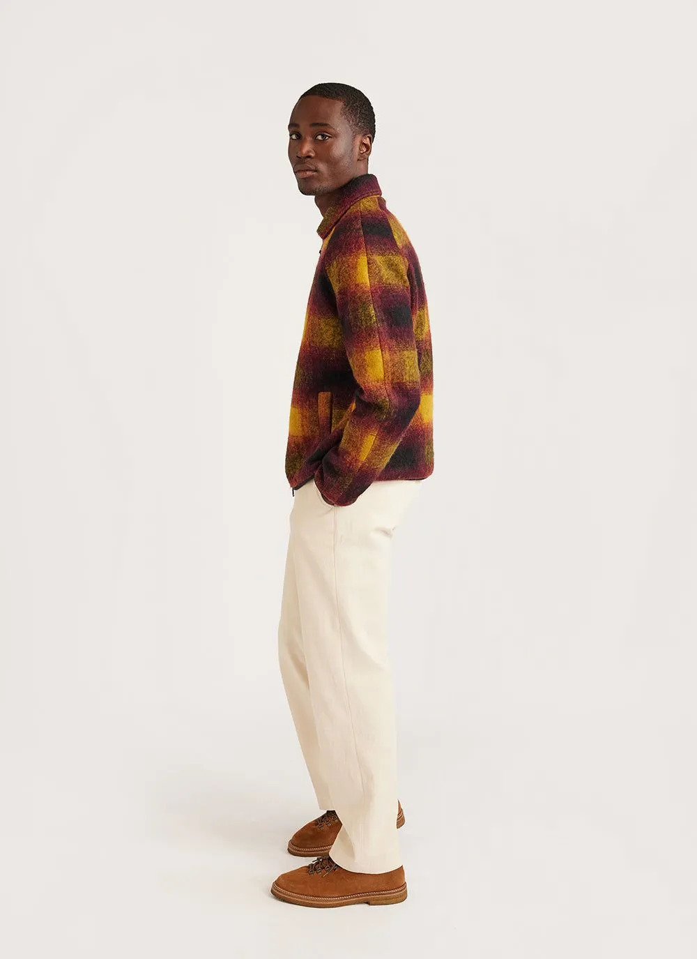 Anderson Raglan Check Jacket | Wool | Yellow sold by Percival product image thumbnail 2