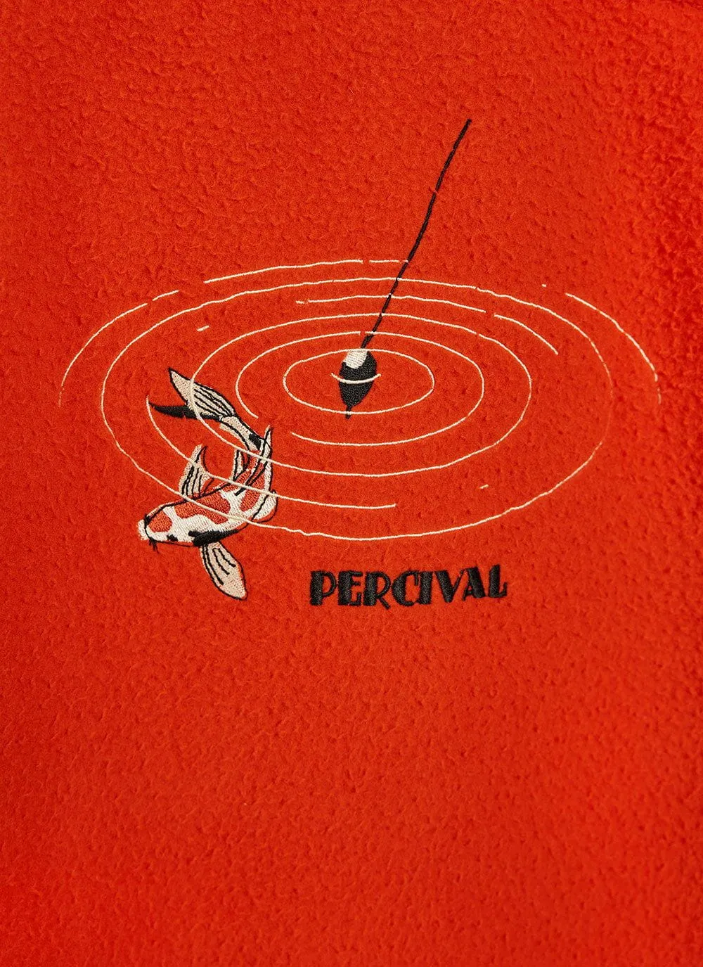 Koi Carp Embroidered Blanket Overshirt | Casentino Wool | Orange sold by Percival product image thumbnail 4