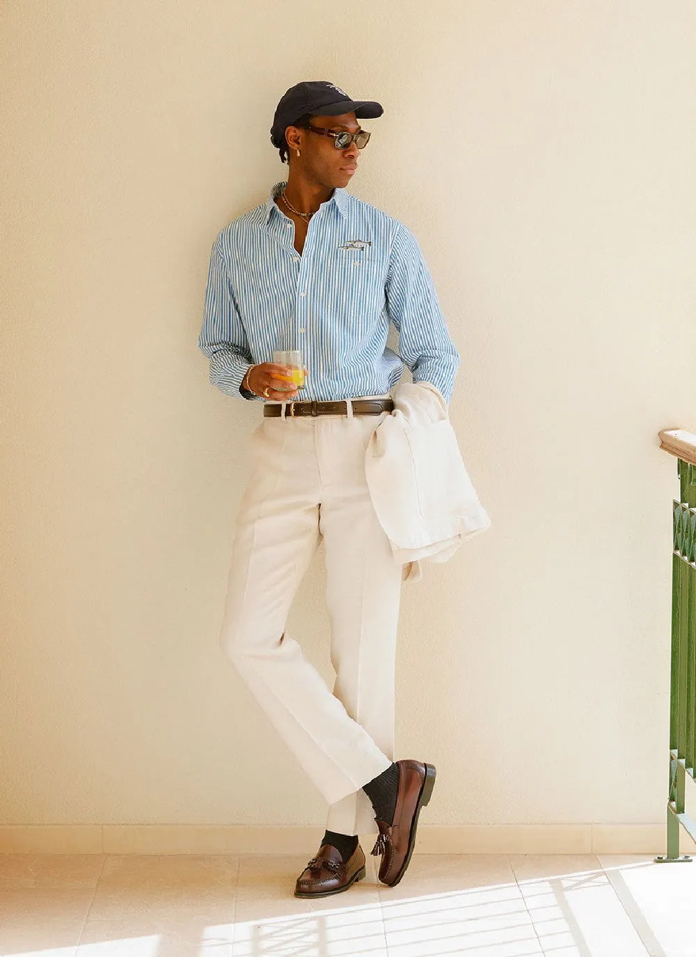 Tailored Linen Blazer | Cream sold by Percival product image thumbnail 5