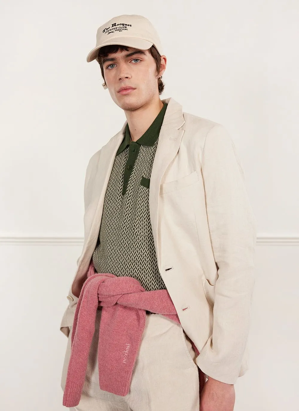 Tailored Linen Blazer | Cream sold by Percival product image thumbnail 3