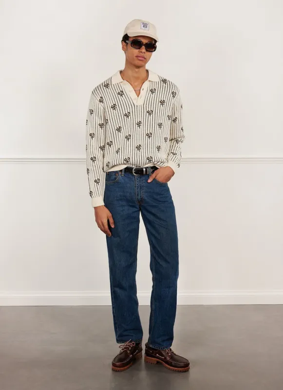 Picnic Knitted Polo | Cotton | Ecru sold by Percival