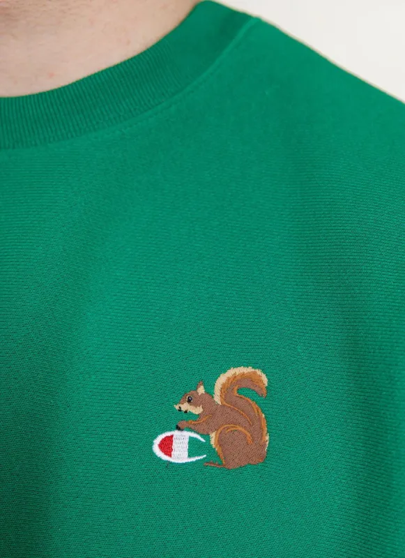 Squirrel Sweatshirt | Champion and Percival | Green sold by Percival