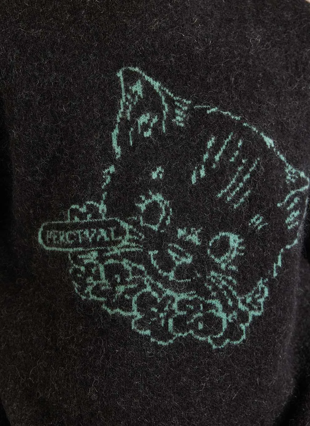 Perci Cat Crew Neck Jumper | Mohair | Black sold by Percival product image thumbnail 3