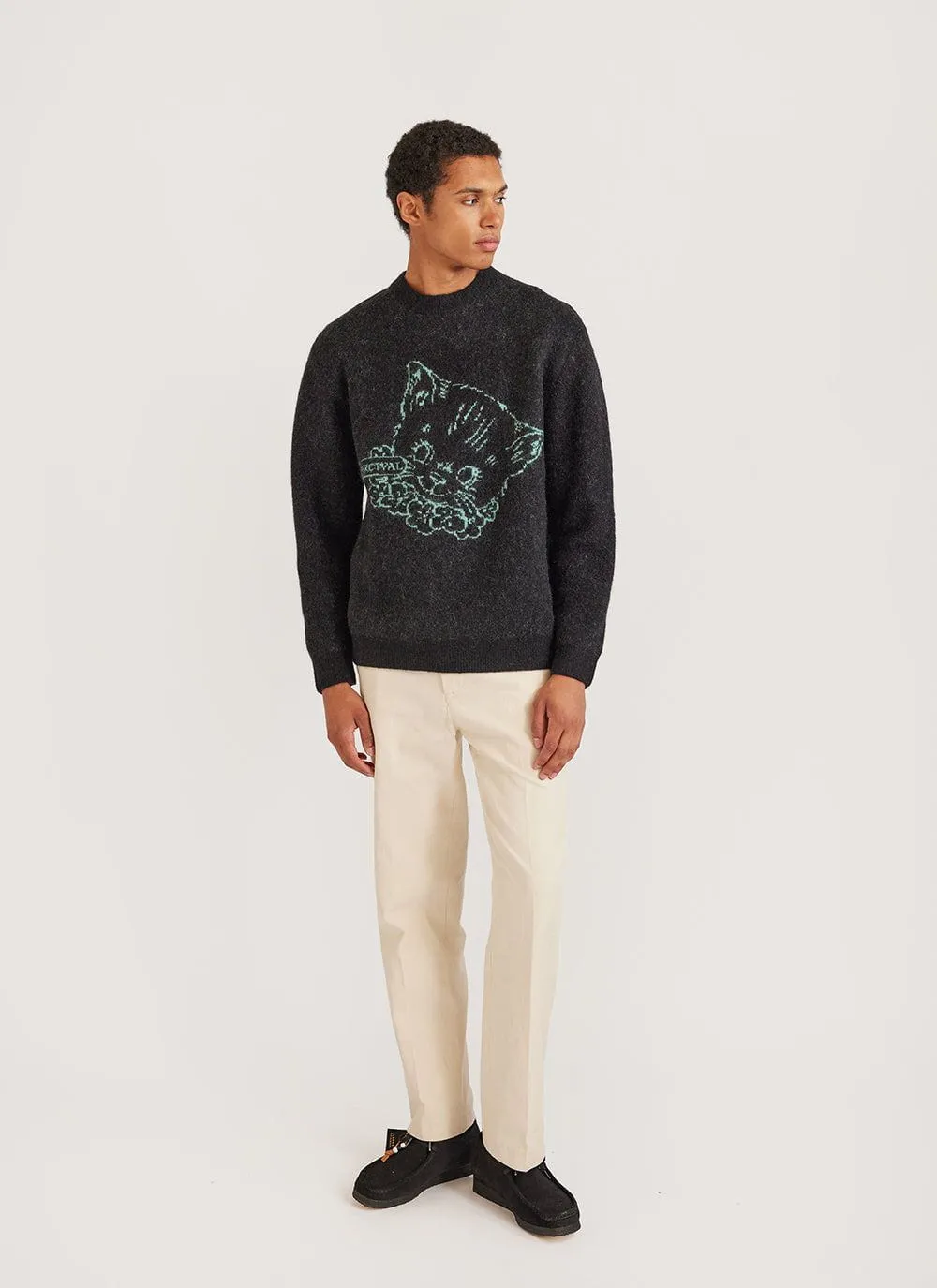 Perci Cat Crew Neck Jumper | Mohair | Black sold by Percival product image thumbnail 2