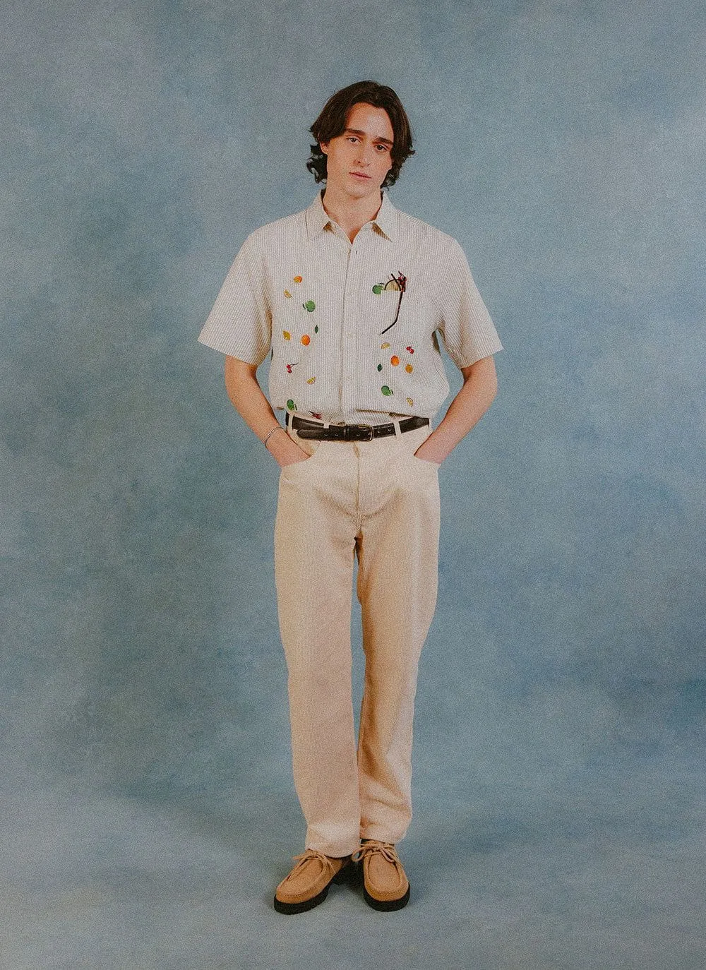 Tuck Shop Tapestry Boxy Clerk Shirt | Cotton | Ecru sold by Percival product image thumbnail 2