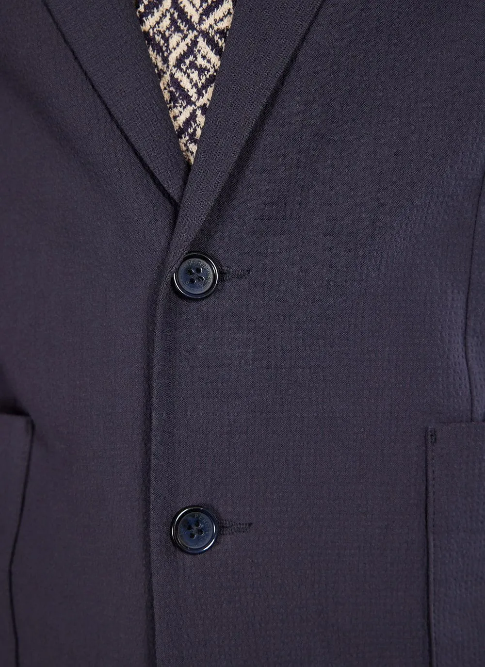 Tailored Seersucker Blazer | Navy sold by Percival product image thumbnail 4