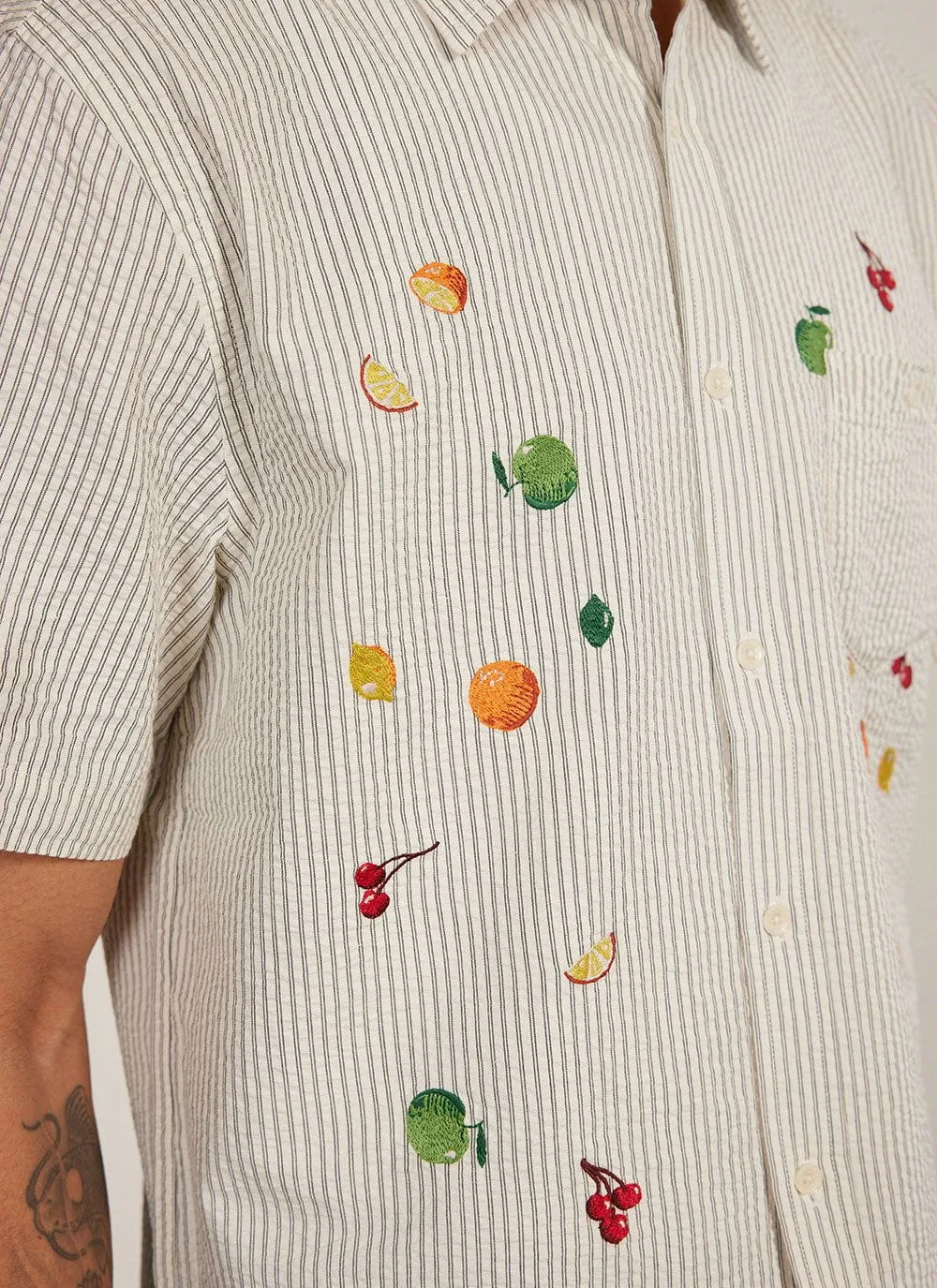 Tuck Shop Tapestry Boxy Clerk Shirt | Cotton | Ecru sold by Percival product image thumbnail 3