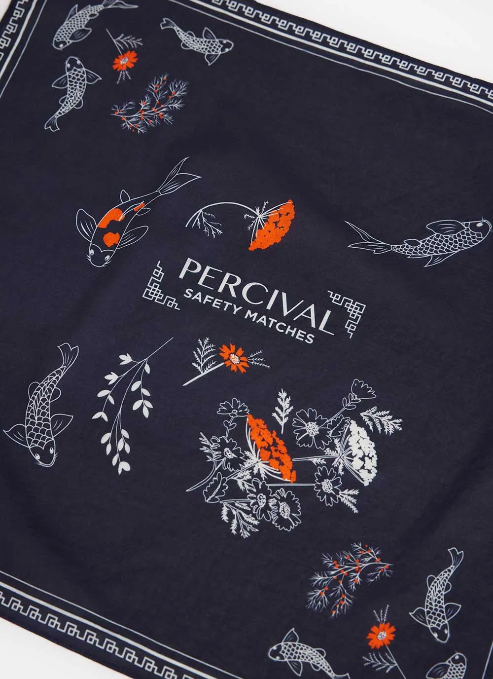 Koi Cotton Neckerchief | Navy sold by Percival product image thumbnail 4