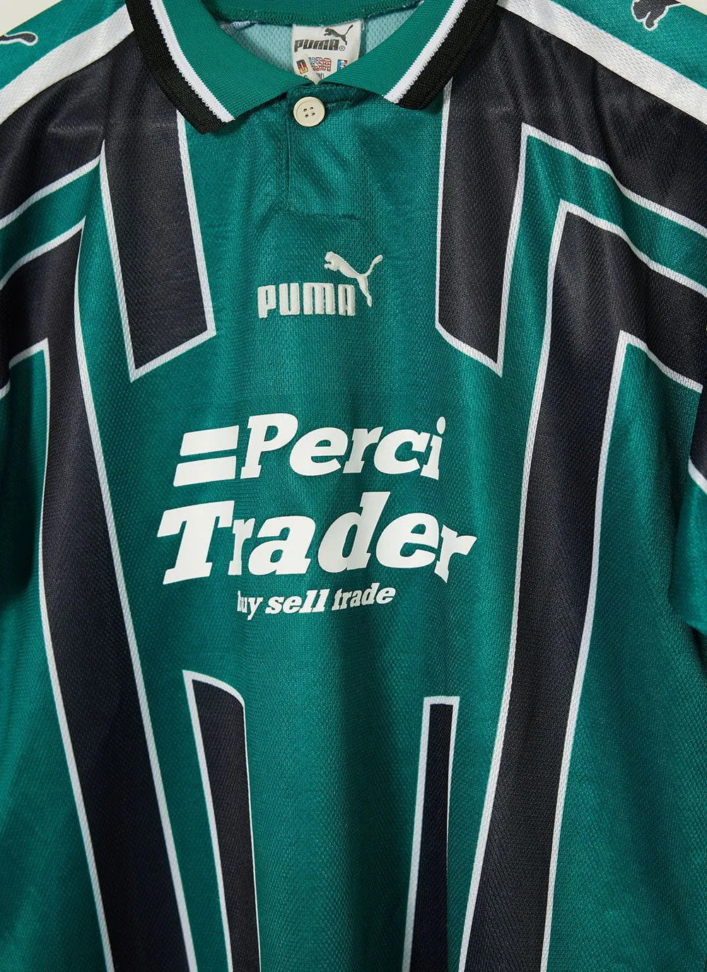 90s Puma Shirt #16 | Percival x Classic Football Shirts | Green with Black sold by Percival product image thumbnail 3