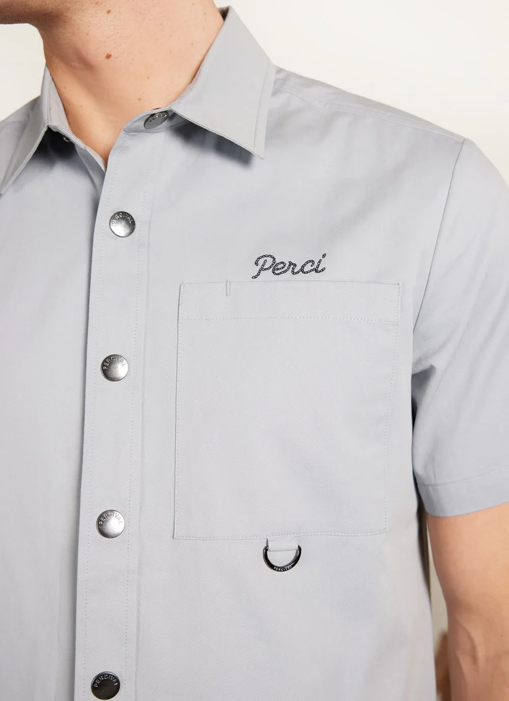 Auxiliary Boxy Clerk Shirt | Light Blue sold by Percival product image thumbnail 4