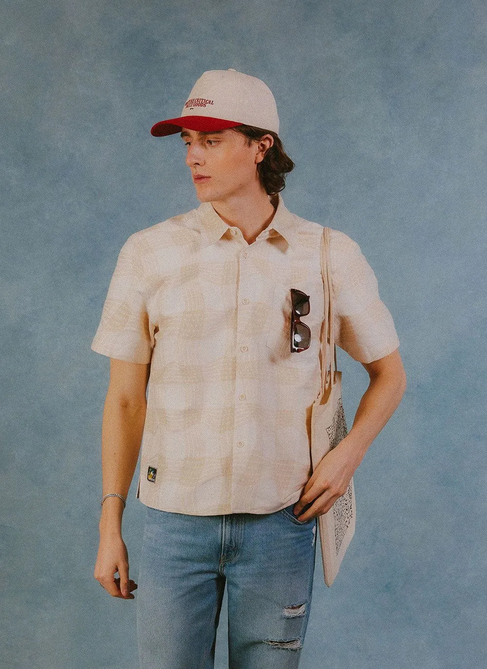 Boxy Clerk Shirt | Ecru Twister | Ecru sold by Percival product image thumbnail 5