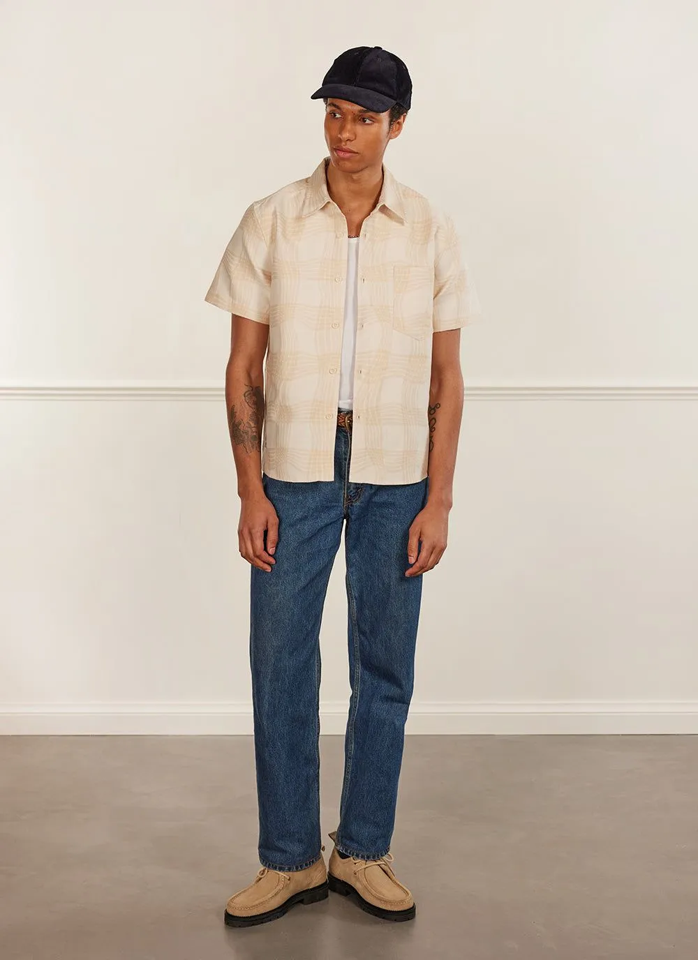 Boxy Clerk Shirt | Ecru Twister | Ecru sold by Percival product image thumbnail 3