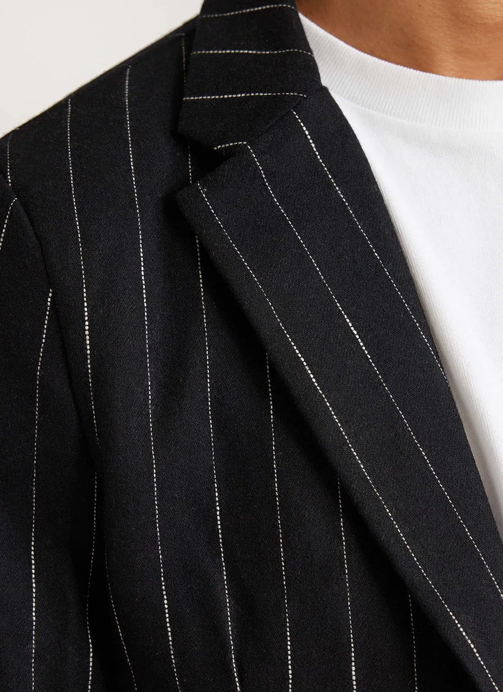 Pinstripe Tailored Blazer | Wool | Black sold by Percival product image thumbnail 3
