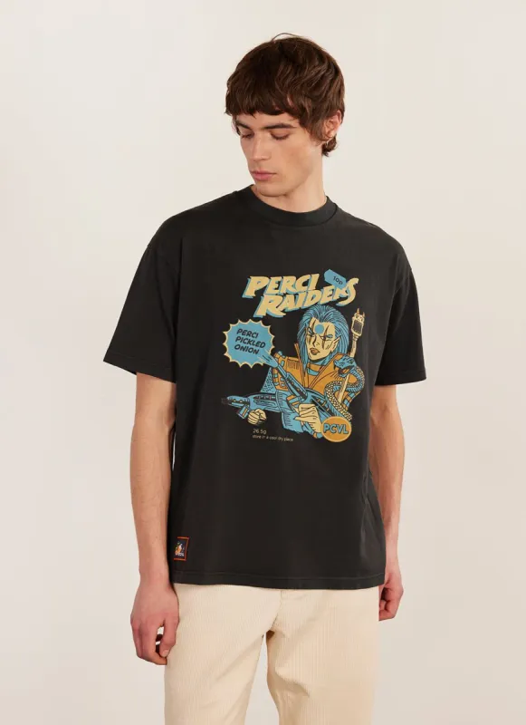Perci Raiders Oversized T Shirt | Organic Cotton | Washed Black sold by Percival