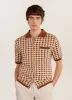Raised Diamond Knitted Polo | Percival x Ilaria | Oxblood sold by Percival