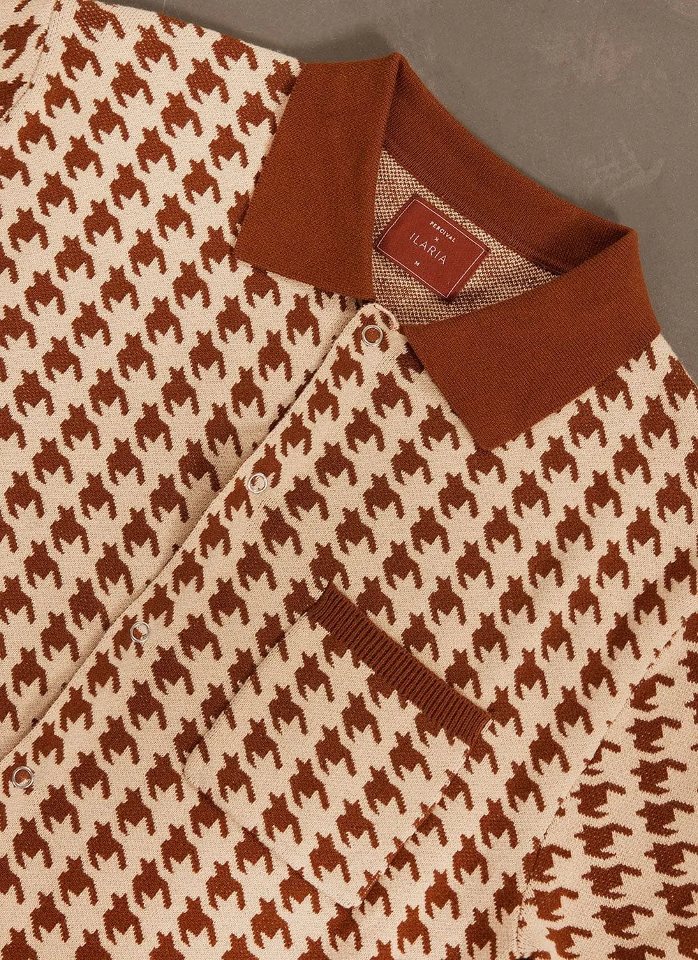 Raised Diamond Knitted Polo | Percival x Ilaria | Oxblood sold by Percival product image thumbnail 3