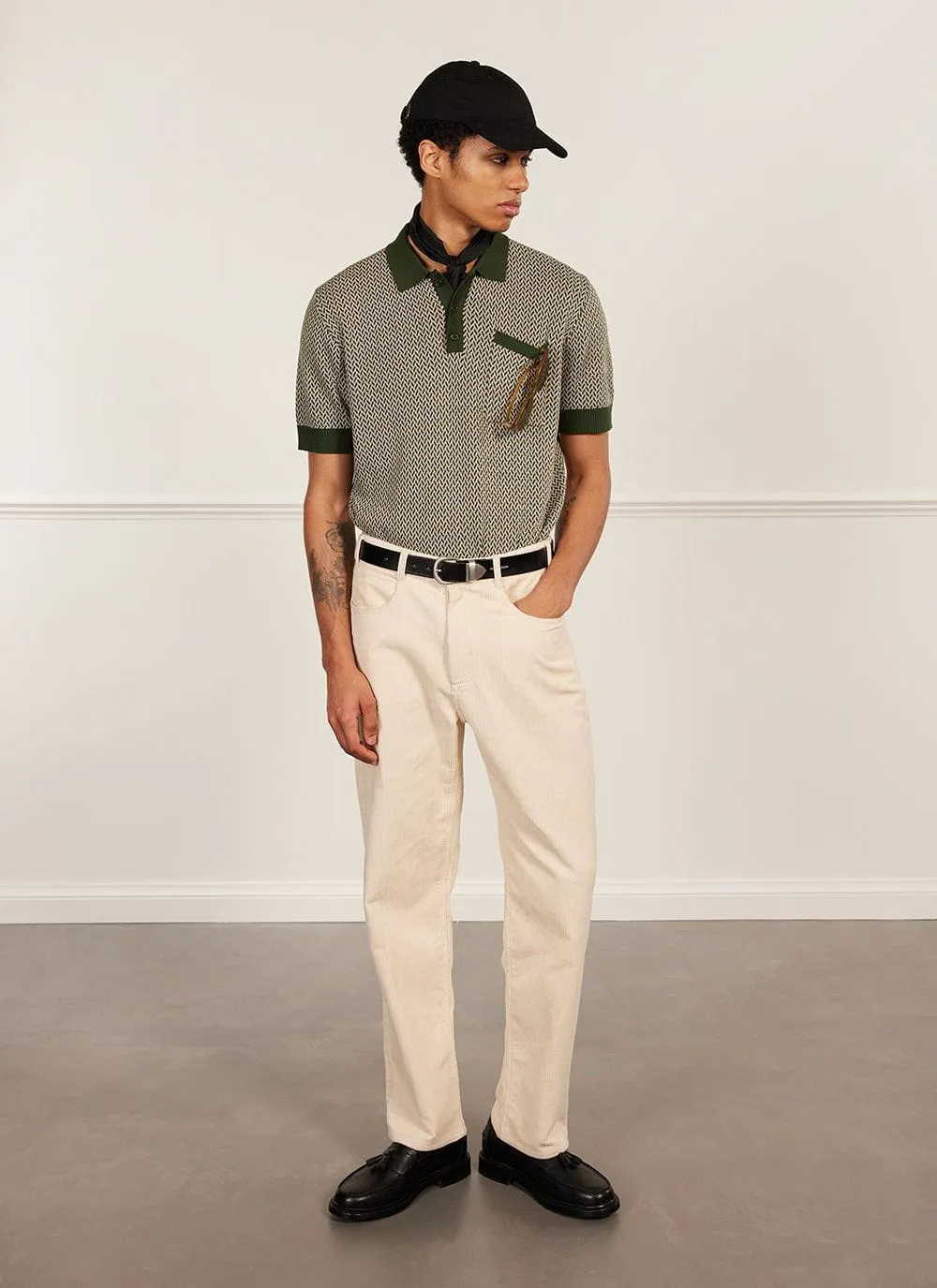 Casa Martini Knitted Polo | Cotton | Forest sold by Percival product image thumbnail 3