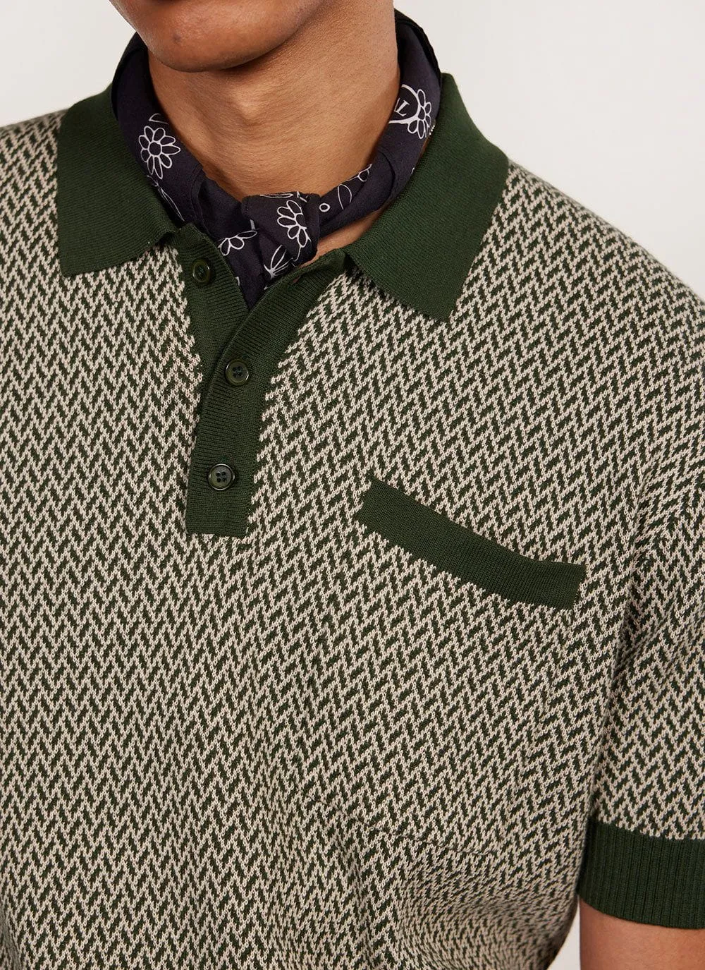 Casa Martini Knitted Polo | Cotton | Forest sold by Percival product image thumbnail 2