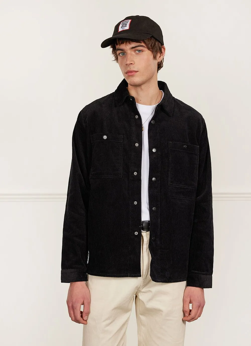 Draftsman Auxiliary Overshirt | Cord | Black sold by Percival