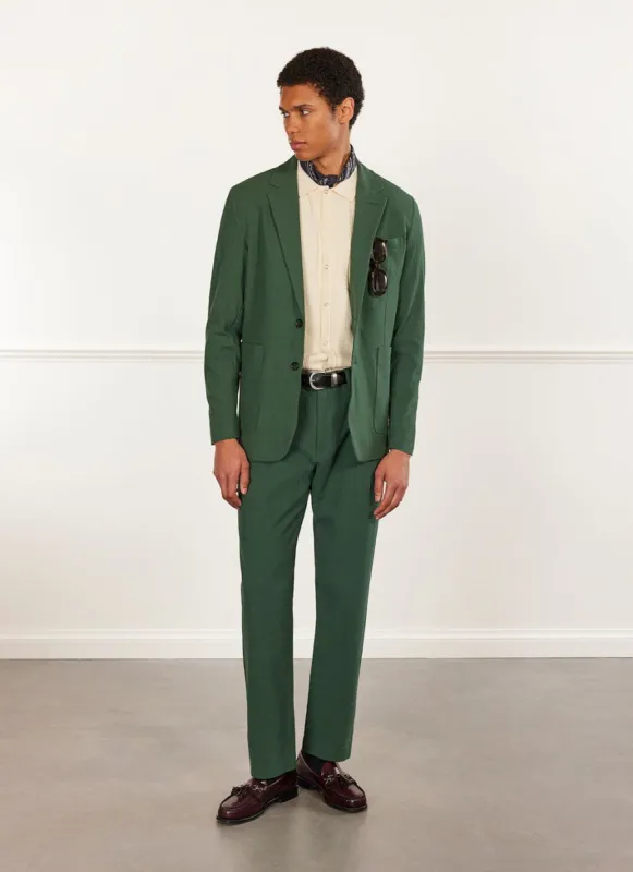 Tailored Seersucker Blazer | Forest sold by Percival