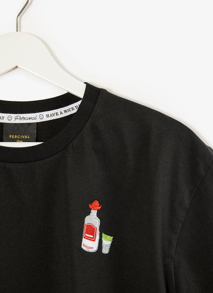 Tequila T Shirt | Embroidered Organic Cotton | Black sold by Percival product image thumbnail 2